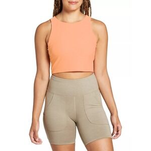 Alpine Design Women's Ribbed Cropped Tank Top Bright Orange XL NWT